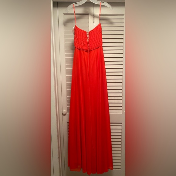 XSCAPE size 6 Strapless Prom Dress Bright red/hot pink/bright coral - Picture 3 of 10